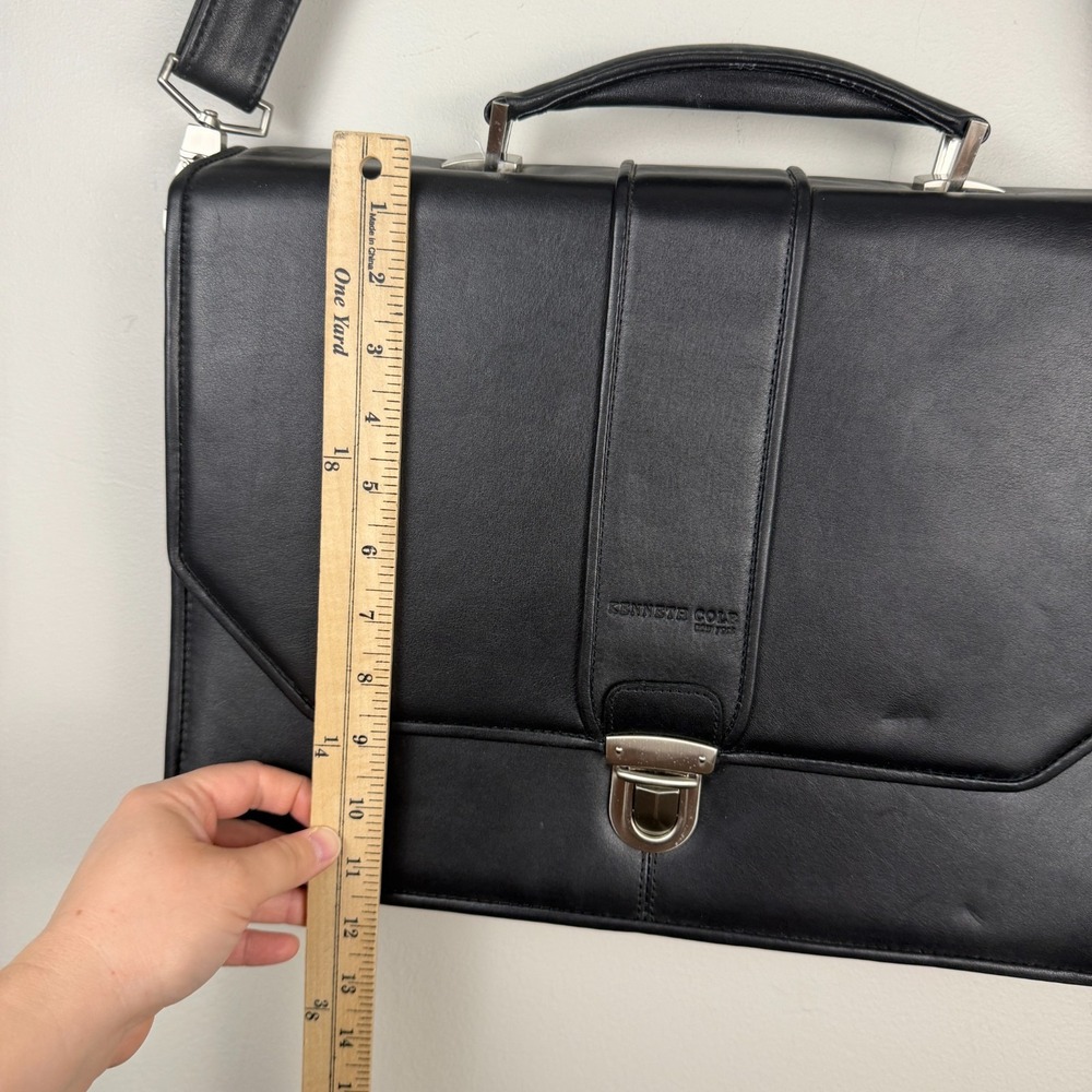 Kenneth Cole Laptop Bag Men's Black Leather Portfolio Lock Classic Top Handle - Picture 13 of 16